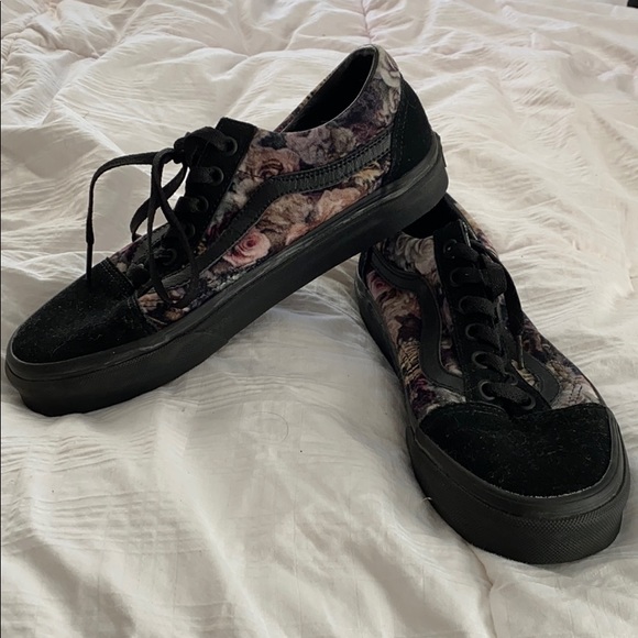 floral velvet vans